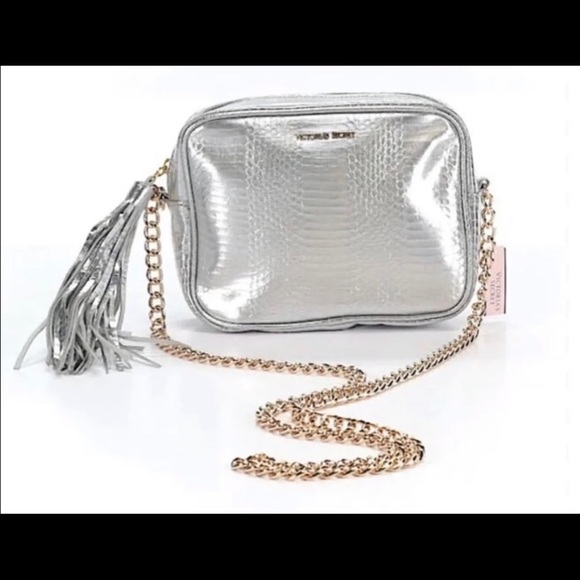 Victoria's Secret Handbags - NWT Victoria’s Secret Silver Crossbody Bag